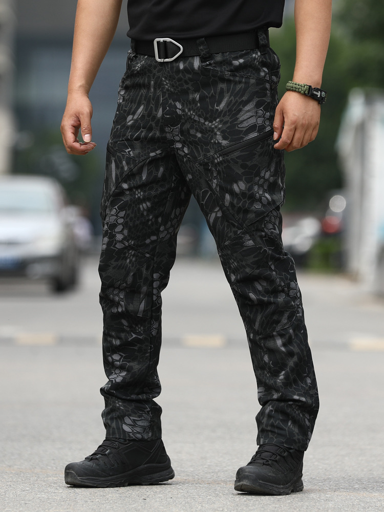 Pantalones tácticos de punto de fábrica, pantalones para hombres, pantalones para fanáticos militares, pantalones de entrenamiento al aire libre, pantalones de senderismo de camuflaje de otoño e invierno, cónsul resistente al desgaste