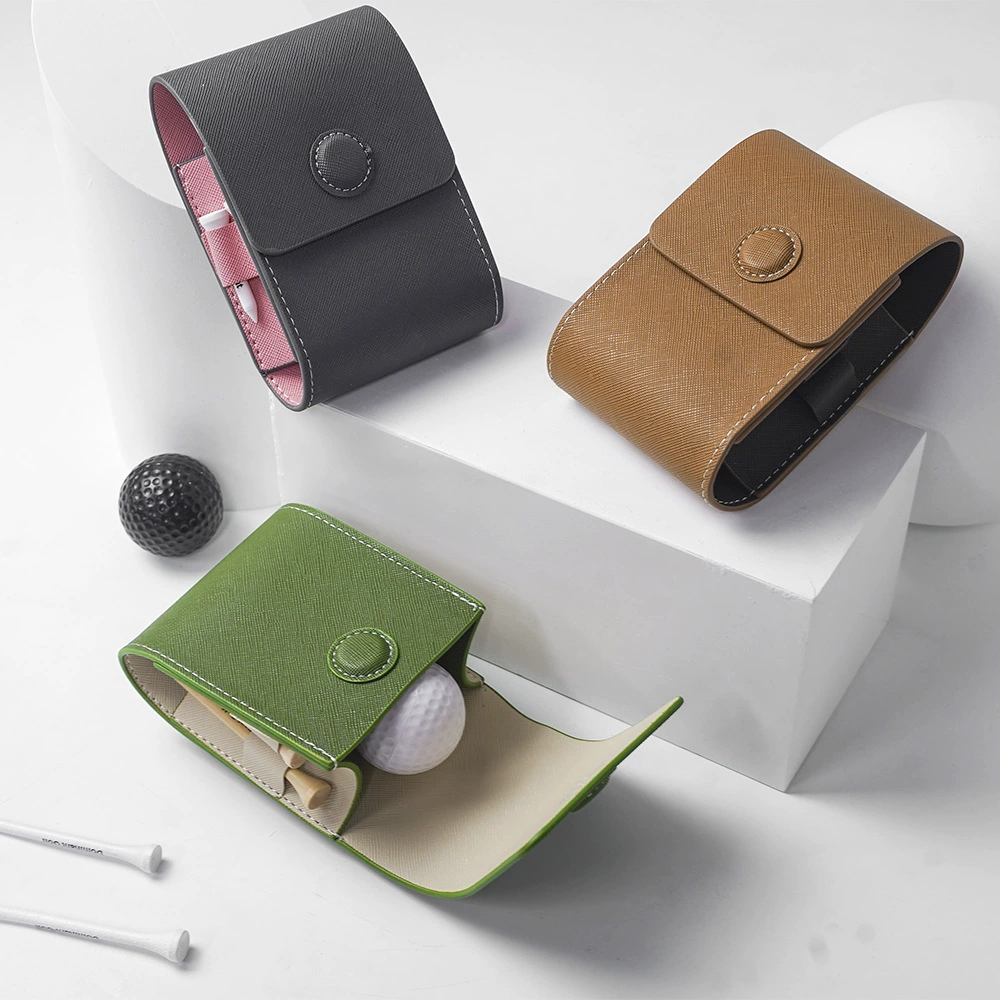 Golf rangefinder magnetic case leather storage box rangefinder protective leather case waist golf bag