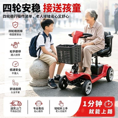 Weidasheng electric mobility scooter for the elderly, foldable four-wheel electric vehicle for scenic areas and parks