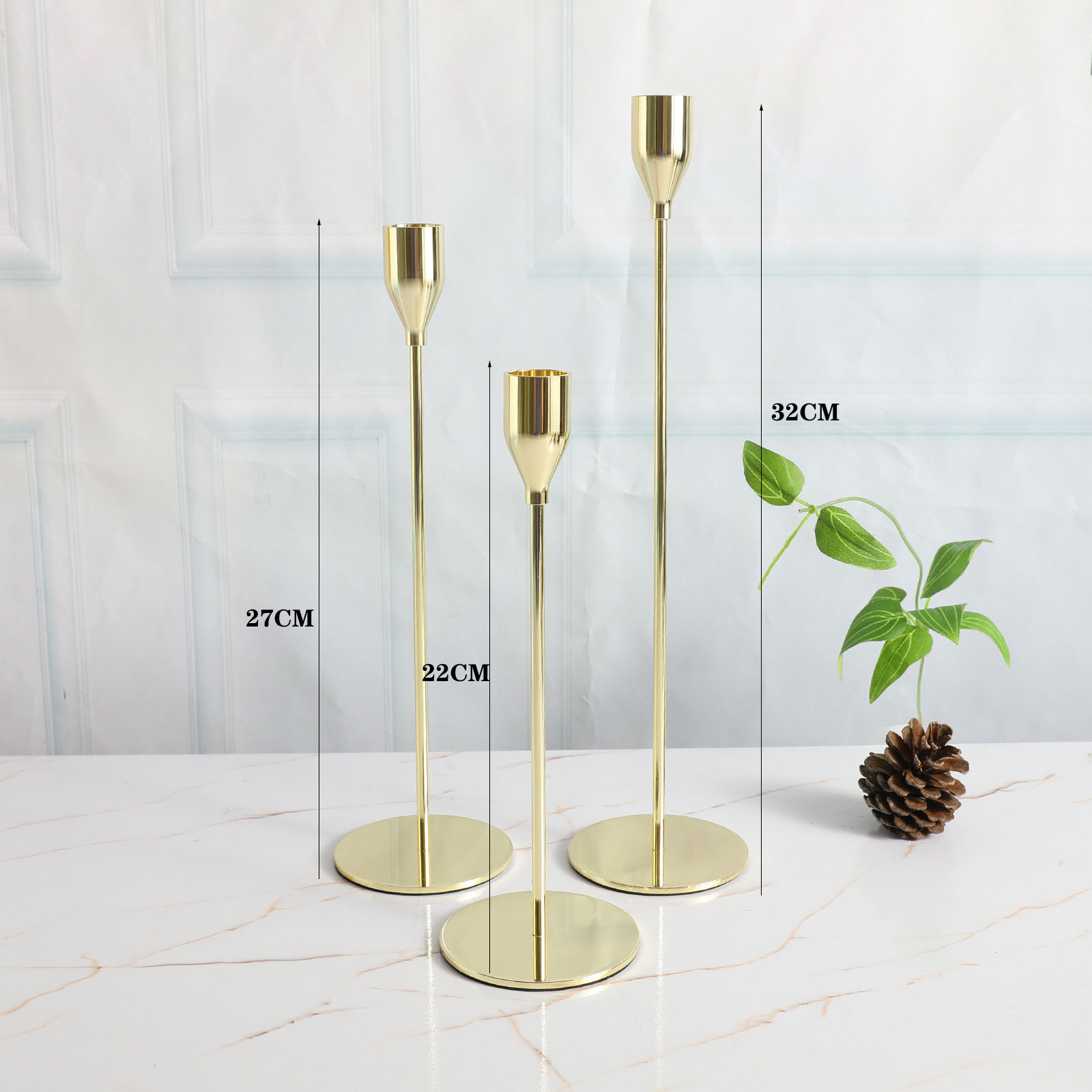 Vacaciones cumpleaños candelabro decoración oro luz lujo vela lámpara hogar occidental romántica boda vela cena Accesorios