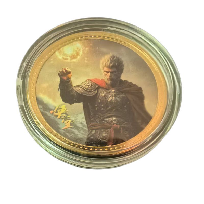 블랙 신화 오공 기념 동전 금속 공예 금화 게임 동전 배지는 사진과 샘플로 만들 수 있습니다