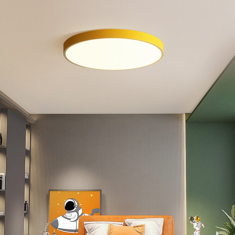 led 馬卡龍吸頂燈現代簡約大氣客廳陽台書房燈圓形臥室燈具批發