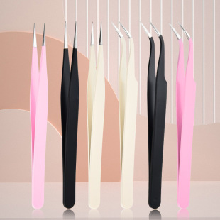 Cross-Border Macaron Tweezers Elbow Tweezers Handmade Stainless Steel Tweezers