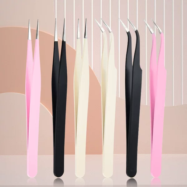 Cross-Border Macaron Tweezers Elbow Tweezers Handmade Stainless Steel Tweezers
