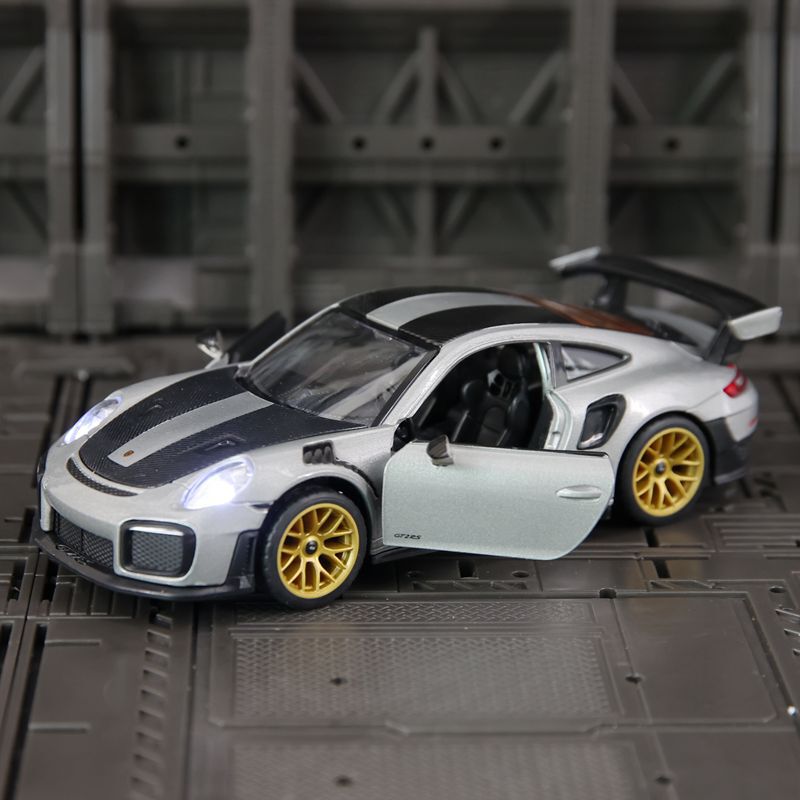 Caipo 88705 Artificial 911 Gt2 Rs Alloy Car Model Ornaments with Openable Doors for Kidsren's Supercar Racing