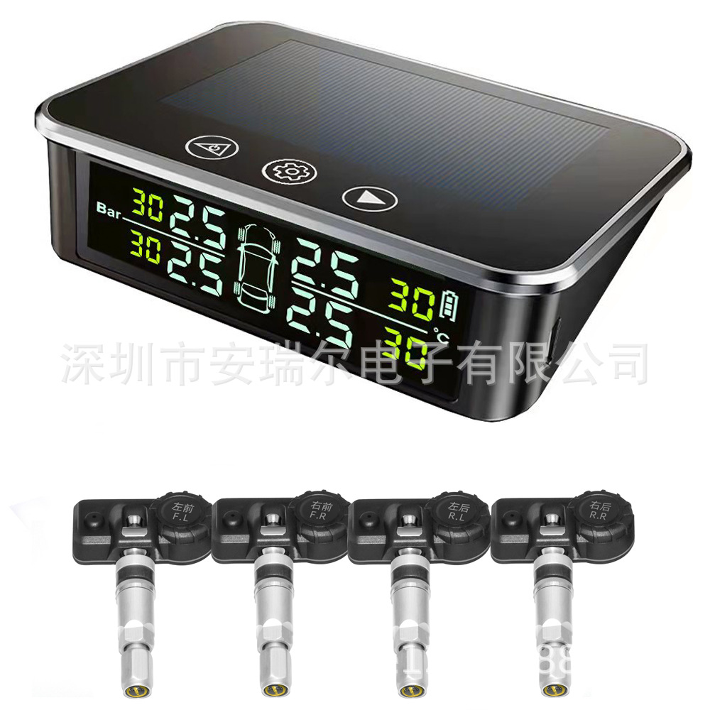 Nuevo Monitor solar de presión de neumáticos TPMS Monitor de presión de neumáticos vista completa detector de presión de neumáticos inalámbrico image 8