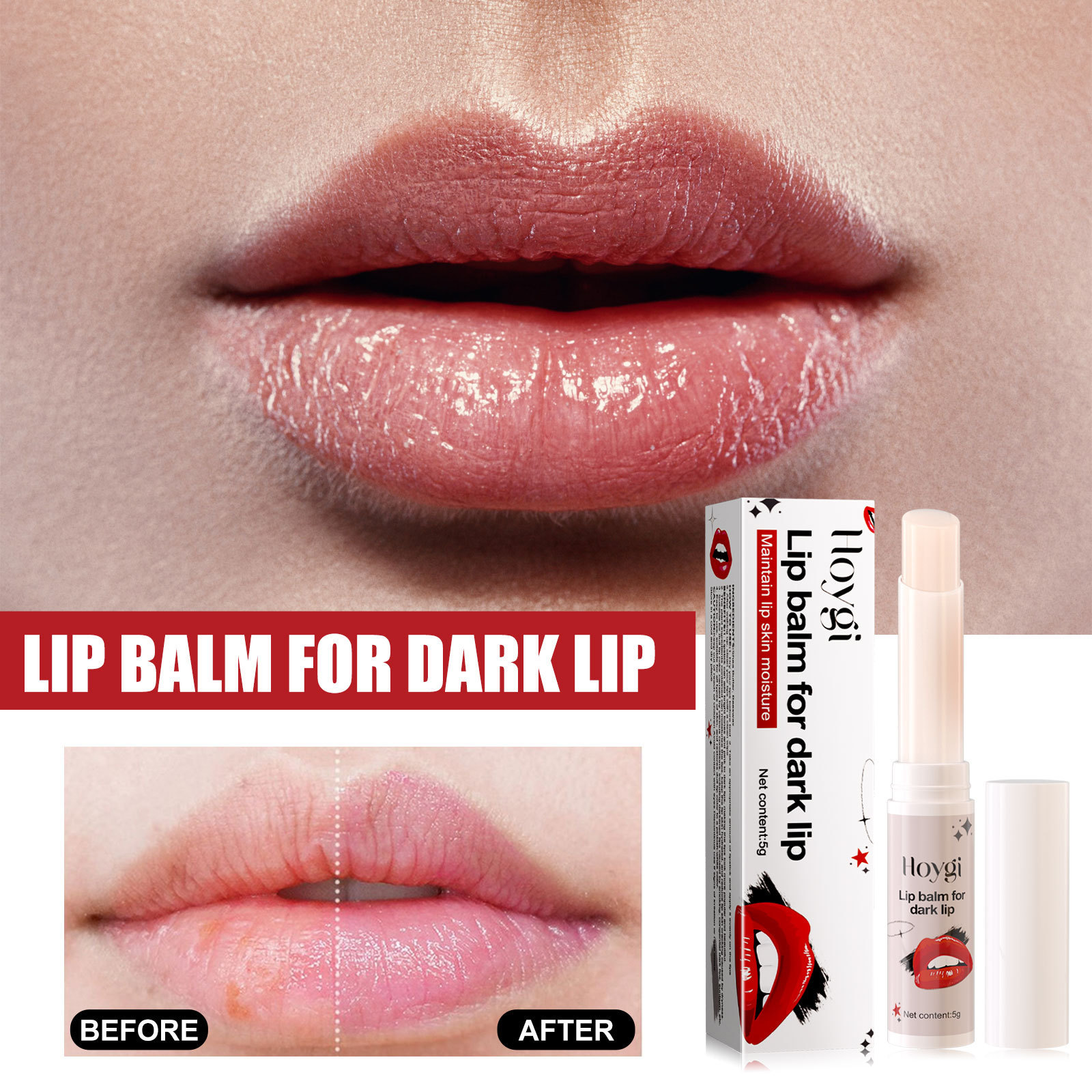 Rossetto Hoygi Fade Cura Anti screpolature della pelle morta Idratante e indebolente le linee delle labbra nere_voghion.com