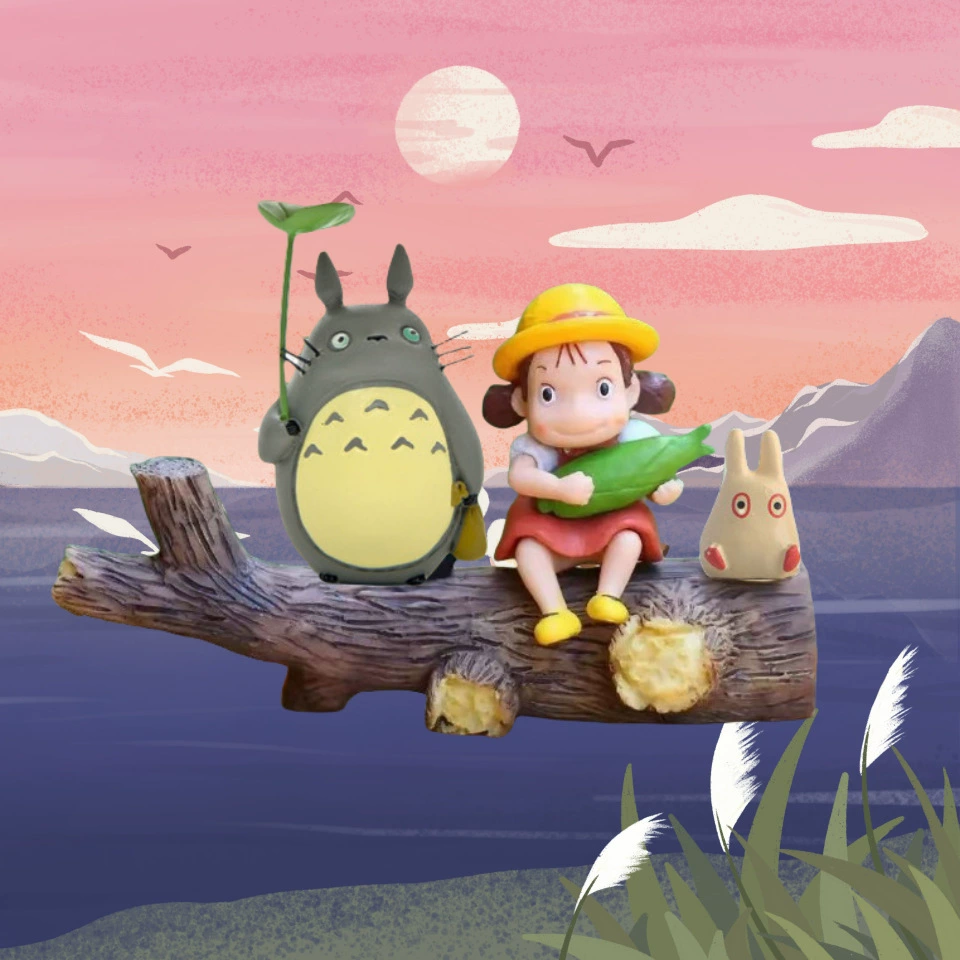 Ландшафтный дизайн аквариума Xiaomei Totoro, полный набор украшений из ПВХ, фиолетовые, синие сказочные тонущие ветки дна, украшения для аквариума