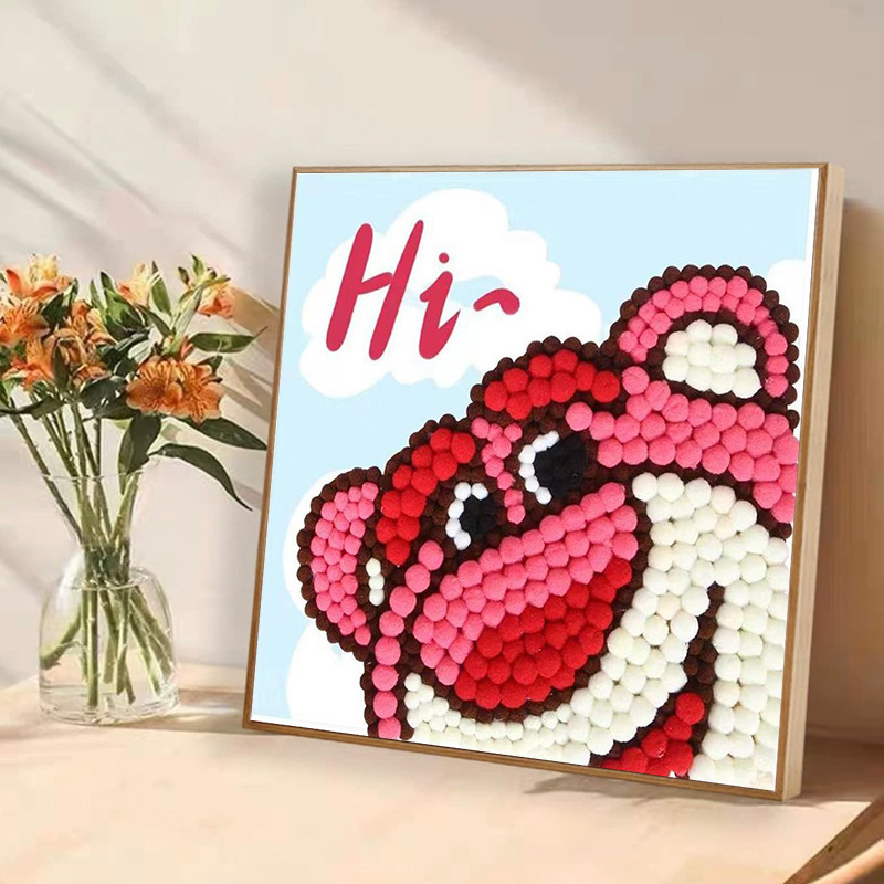子供は毛玉をいっぱいにしてdiy手作りの材料を作って、益智玩具のアイデアを作って絵を貼ります。|undefined