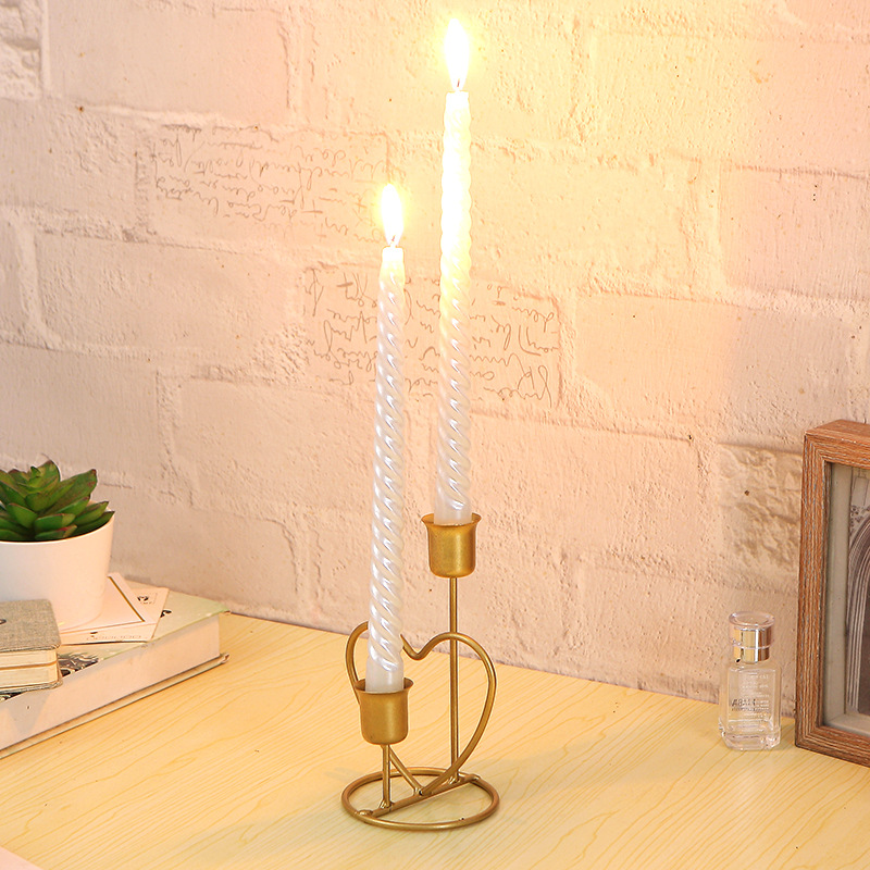 Nordic style romantic candlelight dinner iron creative candlestick decoration ornaments wedding ceremony photo props atmosphere sense