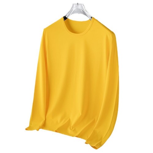 Men's Long-Sleeve T-Shirt Autumn 2024 New Round Neck Basic Top Fashion Casual Quick-Dry Sport Fit Top