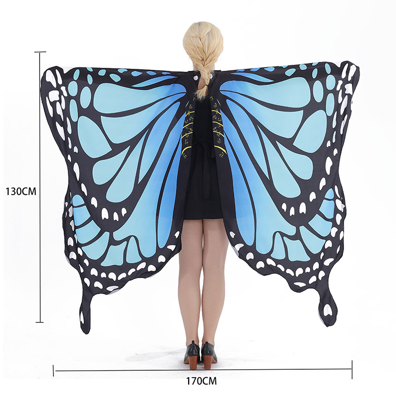 Capa de Halloween de punto para usar alas de mariposa vestido de capa vestido para niños capa ancha espectáculo de baile chal