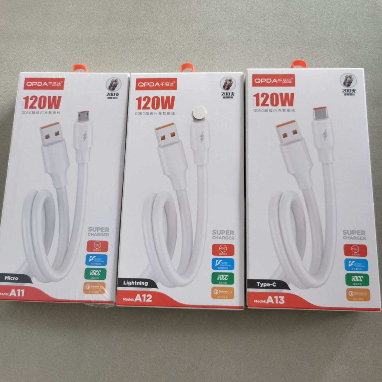 Кабель данных 120W A11 A12 A13, быстрая зарядка 6A, мульти‑разъемы Android, Apple‑стиль, условно Type-C