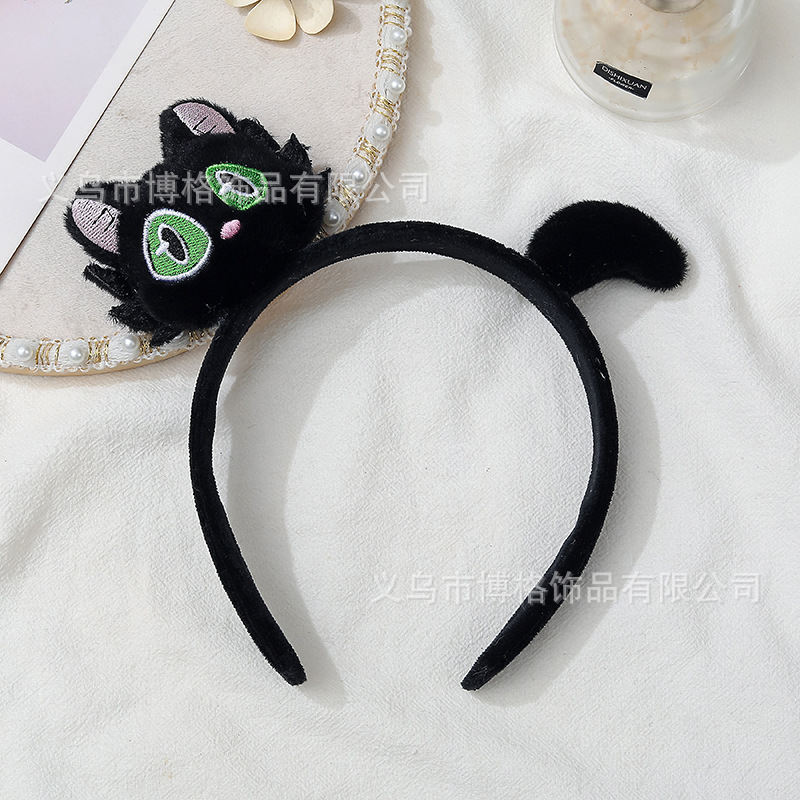 Lindo divertido gran ojo meow pelo banda gatito tocado cara lavado maquillaje máscara chica niños Niña