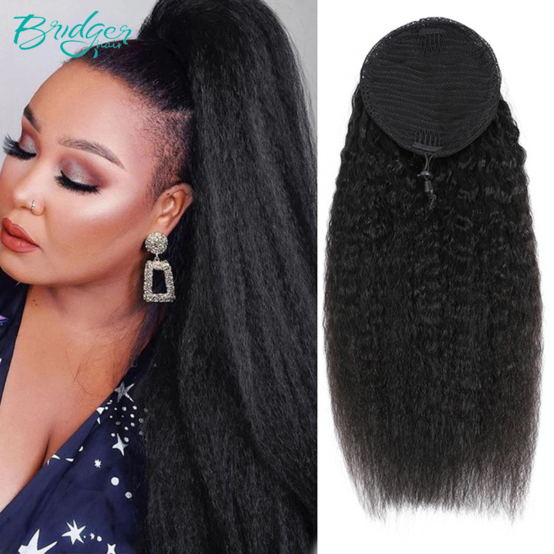 wig drawstring ponytail Drawstring Ponytail real hair straight ponytail_voghion.com