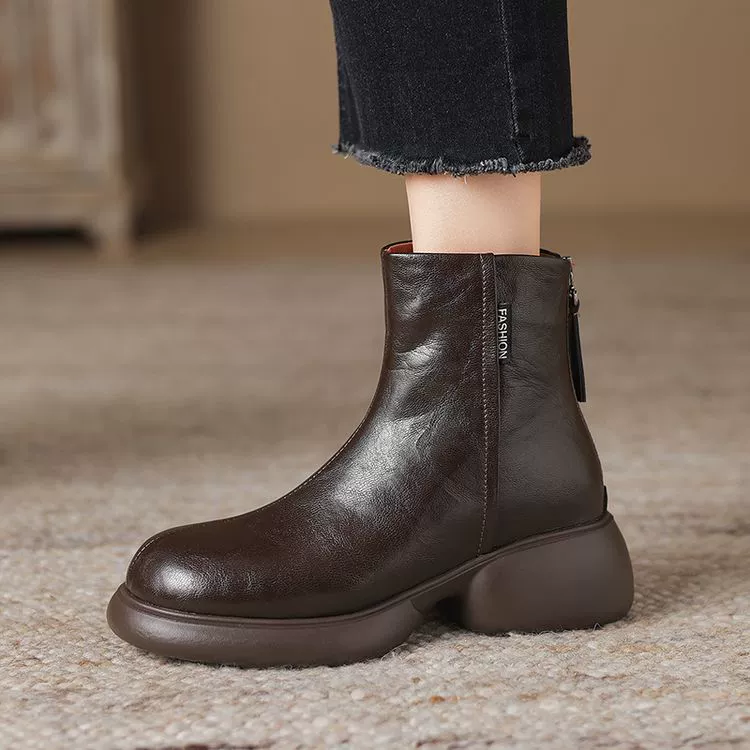 Овечья меха в одном снегоступах женские кожаные толстые подошвы северо-восточные хлопчатобумажные туфли толстые каблуки противоскользящие и бархатные теплые тонкие короткие сапоги