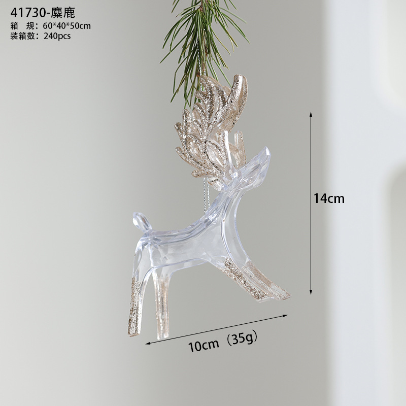 Buscando madera, árbol de Navidad transfronterizo, colgante de acrílico, campana, carruaje de calabaza, carrusel, colgante decorativo de bailarina