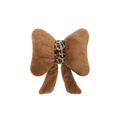 Winter Plush Warm Car Seat | Seat cushion, seat cover - rabbit-fur-brown-ribbon-lumbar-support-leopard-print-girdle