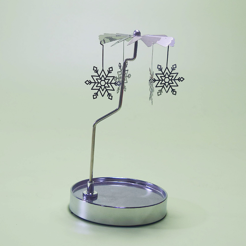 Fuente fabricante al por mayor Amazon INS bandeja redonda de acero inoxidable linterna giratoria giratoria candelabro de aromaterapia giratoria