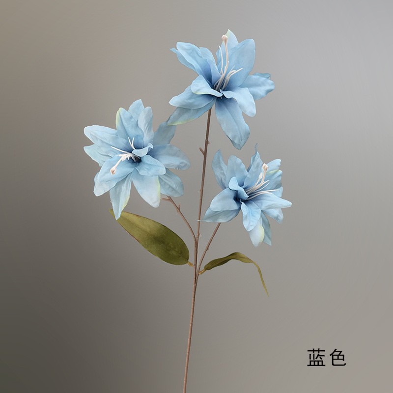 Simulation 3 head perfume lily wedding auditorium ins decoration European-style small lily living room window decoration photography props