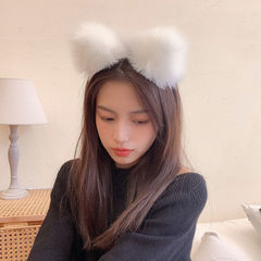 韓國潮流毛絨可愛貓耳朵發箍女網紅頭飾狐狸頭箍直播拍照表演髮飾