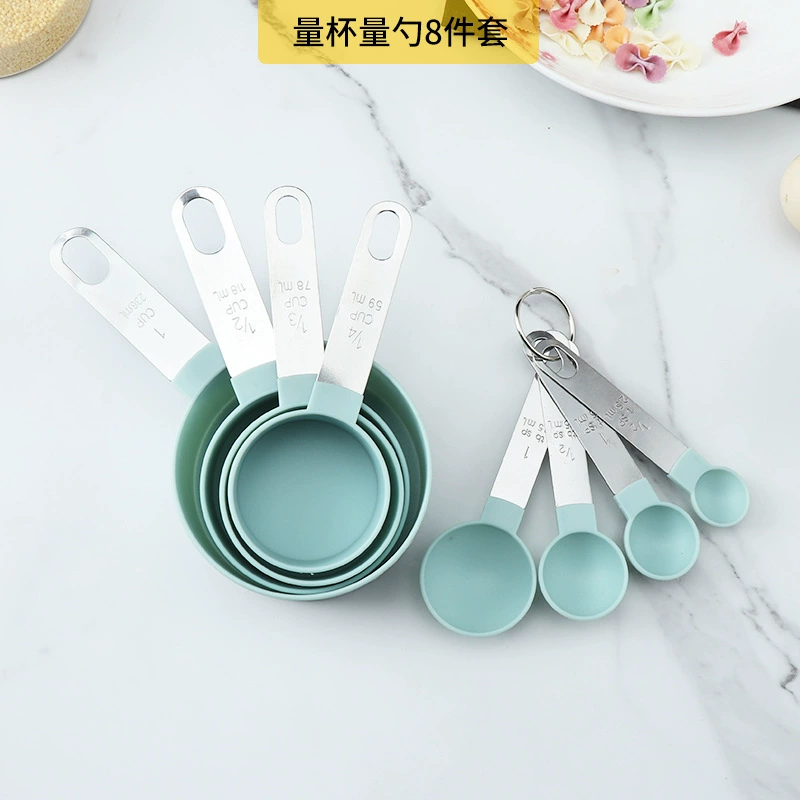  measuring spoon, set stainless steel, measuring cup scaled, 8 pieces