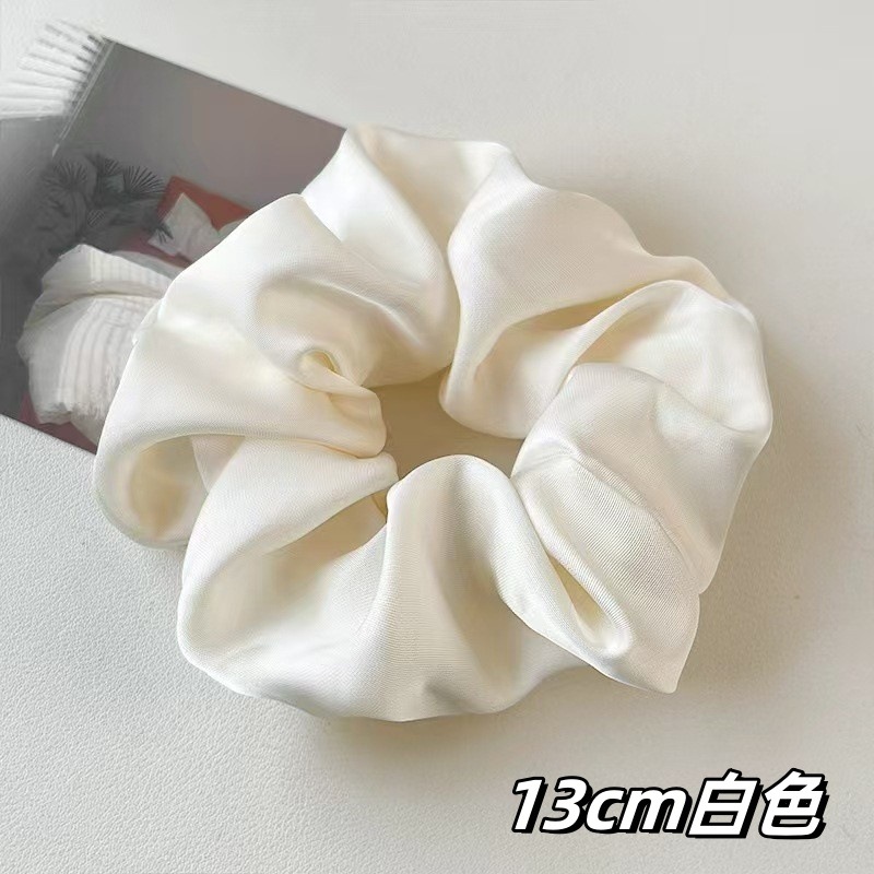 Moda coreana de color sólido lujoso satén anillo de cabello de intestino 13cm de alta elasticidad de seda simulada correa de cabello para mujeres image 10