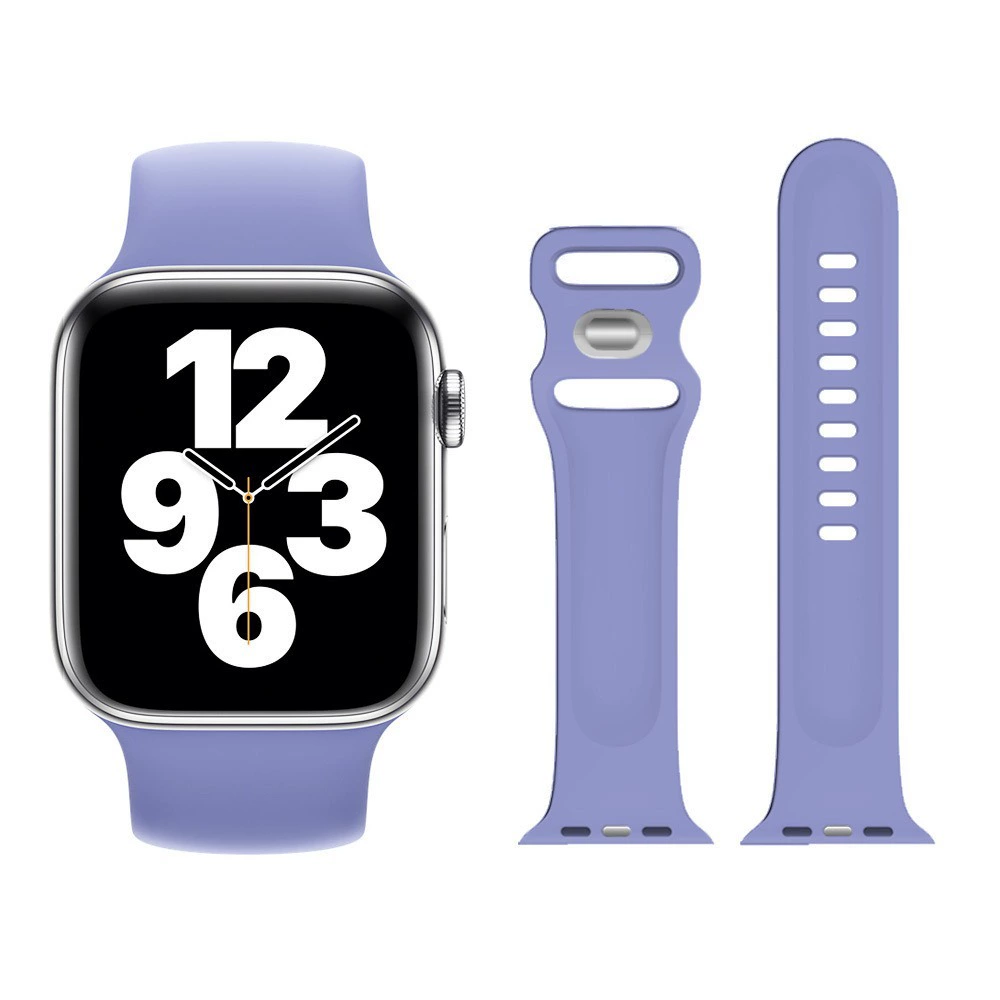 Силиконовая лента для Apple Watch Series 1–10 & Ultra, гладкая кожа-дружелюбная лента с нержавеющей застежкой