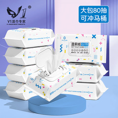 Wet toilet paper wholesale 80 large packs of flushable toilet wipes for home hygiene and cleaning flushable toilet wipes