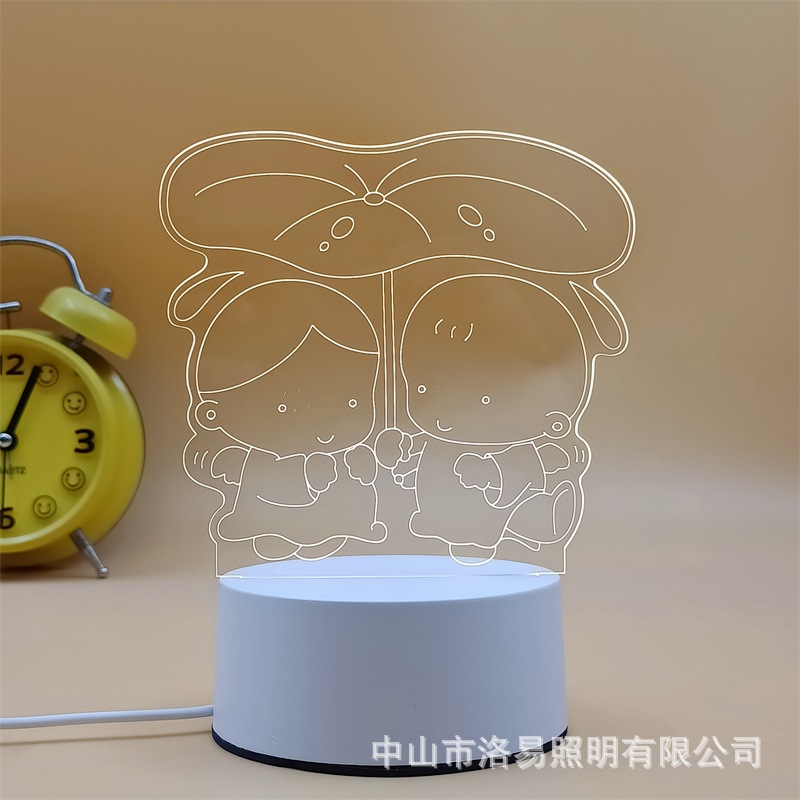 3D lámpara de noche acrílica atmósfera regalos de cabecera atmósfera lámpara de evento regalos al por mayor DIY lámpara de escritorio ideas de Navidad