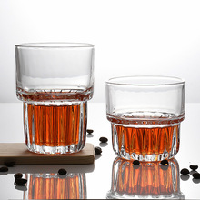 厂家批发透明可叠啤酒杯玻璃杯KTV酒吧威士忌杯创意餐厅茶水杯