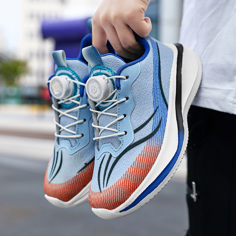 Red Rabbit Kids Sports Zapatos de malla zapatos giratorios botones zapatos de carreras profesionales ligeros de suela suave