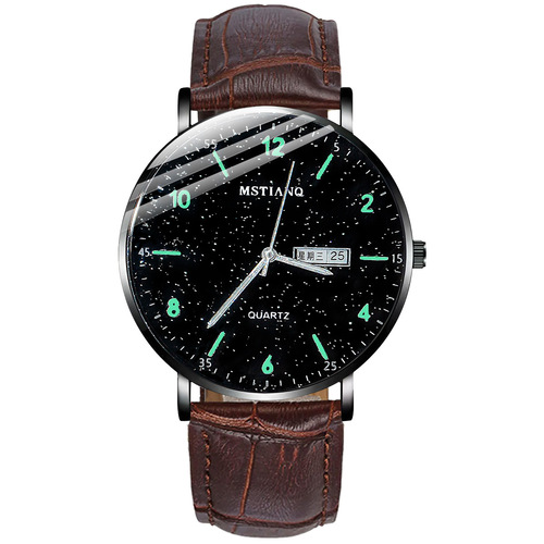 Starry Sky Watch Men's Mechanical Watch Teenagers High School Students Trendy Black Technology Ultra-Thin Electronic Quartz Watch