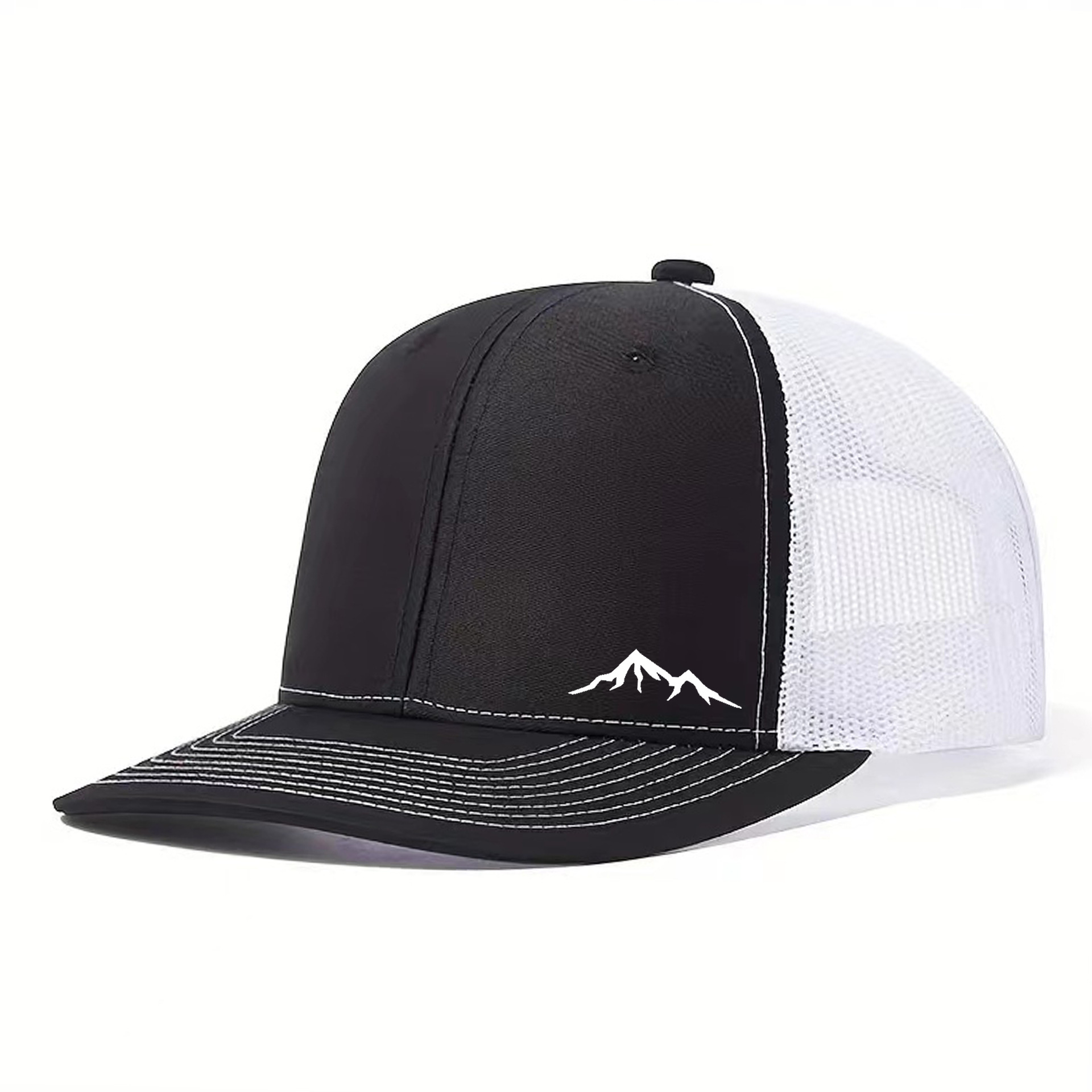 Baseball Cap Snow Mountain Style Flat Brim Richardson Trucker Hat_voghion.com