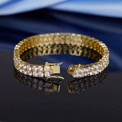 国境を越えた商品欧米の爆発物ヒップホップ3mmジルコンテニスのブレスレットの二列Tennisbraceletは贅沢である