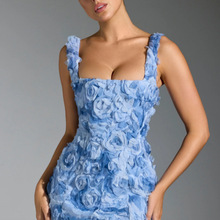 工厂批量欧美定制新款女士连衣裙深V性感绑带长裙加大码吊带裙