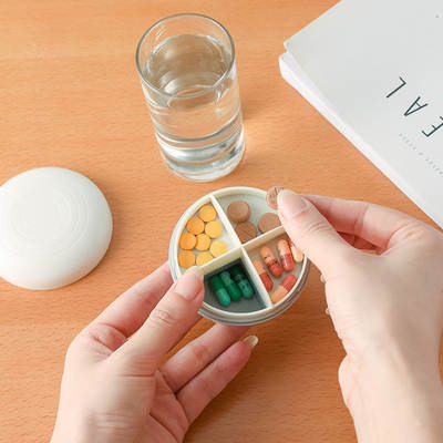 Small Pill Box Portable Small Mini Pill Pills Drug Dispenser Box 7 Days Cute Travel Storage Box