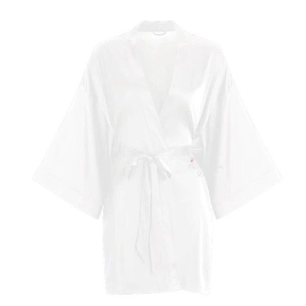 White silk bathrobe