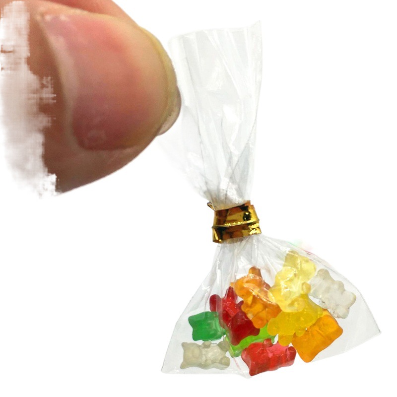 Casa de muñecas Dollhouse oso mini caramelo enlatado bolsa miniatura comida jugar escena modelo ob11 Accesorios