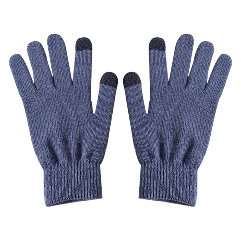 [Exclusivo transfronterizo] guantes de pantalla táctil de lana de punto forrados de lana para hombres de otoño e invierno cálido juego de equitación al aire libre