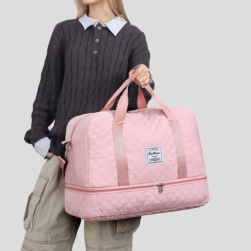 Bolsa de viaje de moda 2026 nueva simple separación seca y húmeda se puede ajustar la barra de tracción bolsa de ejercicio de gran capacidad de expansión bolsa de almacenamiento