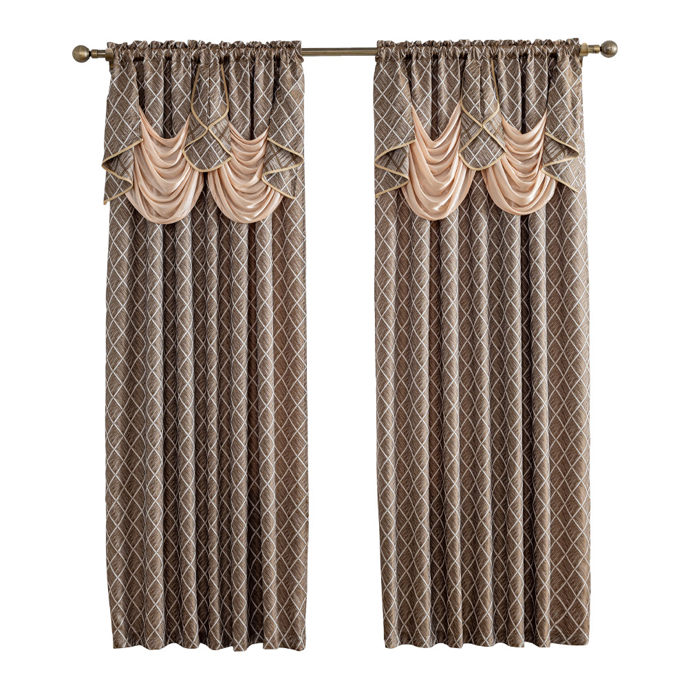 Keqiao transfronterizo venta caliente 280gsm cortina jacquard amazon cortina de sombreante cortina sala de estar dormitorio curtais