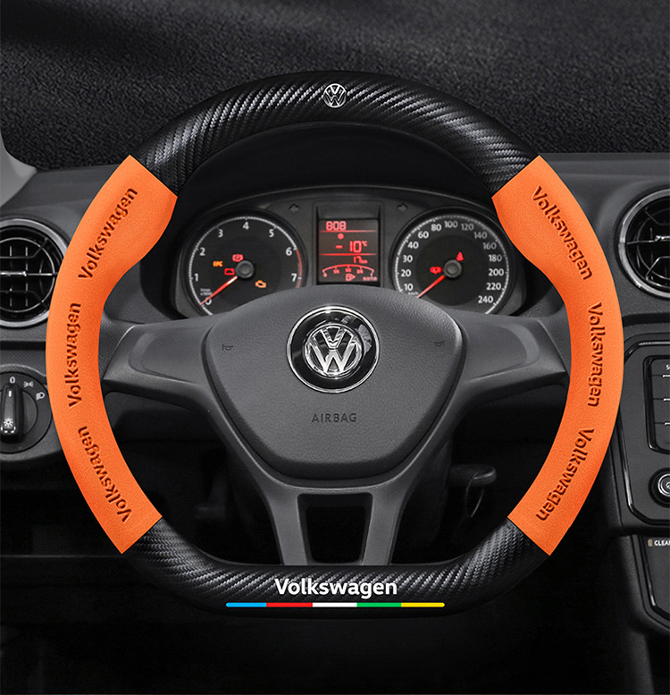 Volkswagen Old Jetta Steering Wheel Cover 12-19 Suede Ultra-Thin Non-Slip All-Season Universal Car Steering Wheel Cover