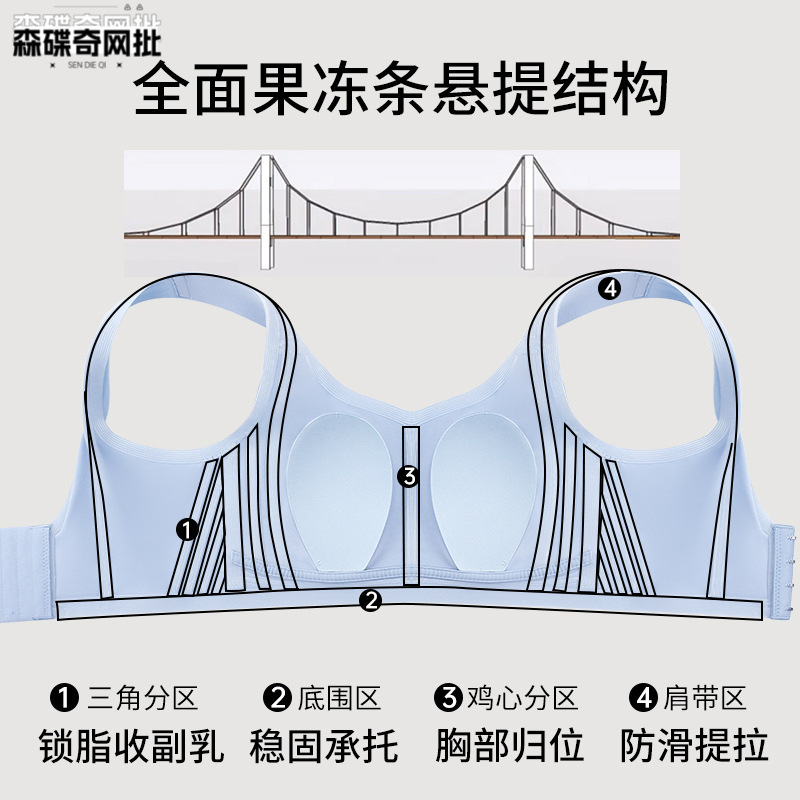 【提拉女王5.0】润微大胸提拉显小内衣山茶花收副乳薄秋款|undefined