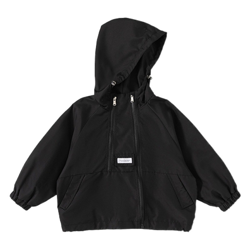 Ropa infantil Youbao, estilo coreano, chaqueta cortavientos con capucha de color sólido, chaqueta con cremallera, cortavientos, para exteriores, primavera y otoño, para niños.