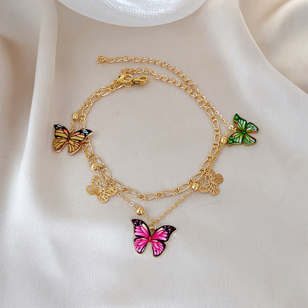 Fashion Butterfly Alloy Plating Anklet