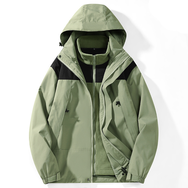 Ropa de asalto de otoño y invierno nueva pareja 3 en 1 pelusa gruesa calentamiento desmontable chaqueta deportiva casual