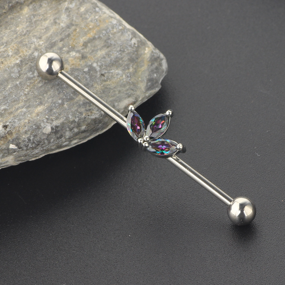 1 Piece Quantity Holiday, Daily Occasion 1 Piece Ear Cartilage Rings & Studs Simple Style Flower Metal Inlay Zircon Ear Cartilage Rings & Studs