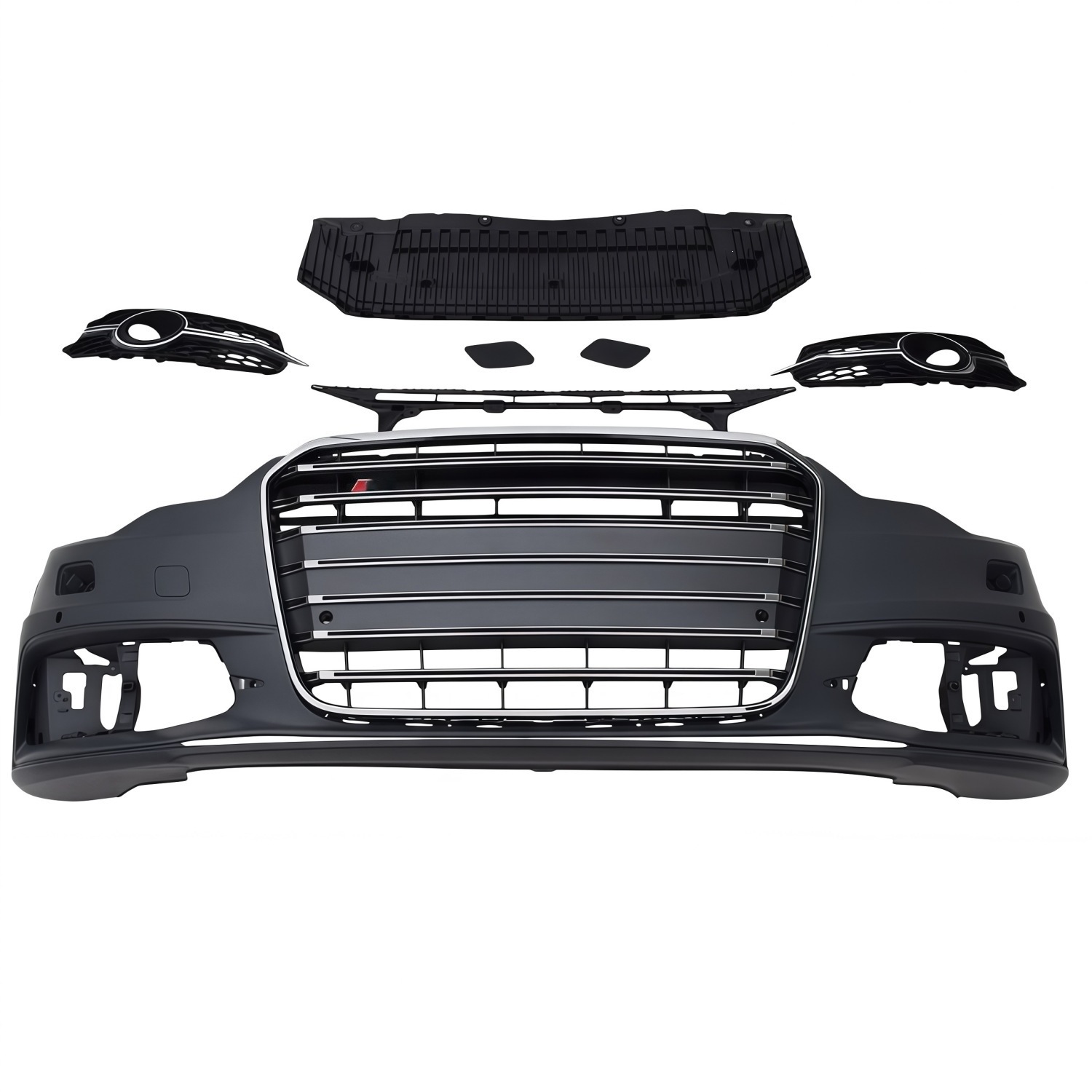 12-15 models suitable for Audi A6 color change and upgrade to S6 style, including front bumper, large front grille, and front bumper assembly