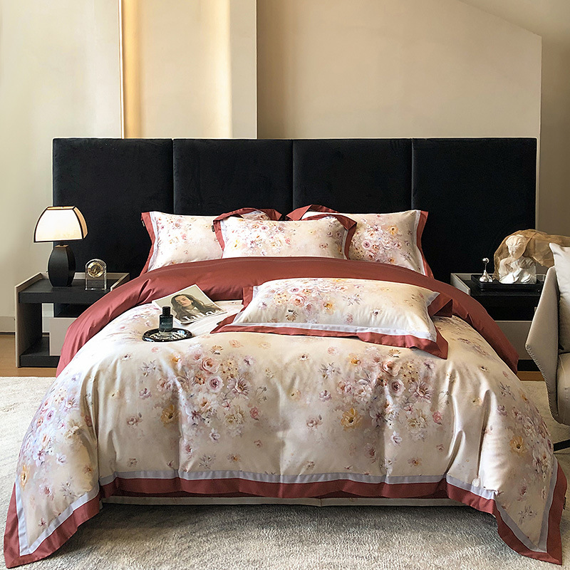 2024 nuevo traje de cuatro piezas de impresión digital de algodón 50S